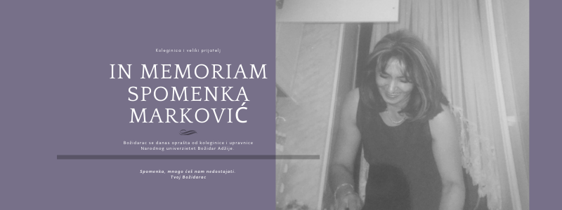 In Memoriam Spomenka Marković